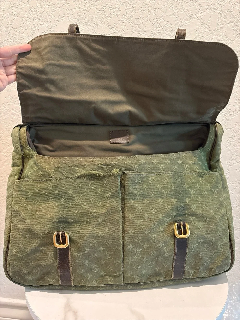 Louis Vuitton Monogram Mini Lin Saumur XL Canvas Messenger Bag